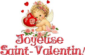 Gif animé joyeuse Saint Valentin ange
